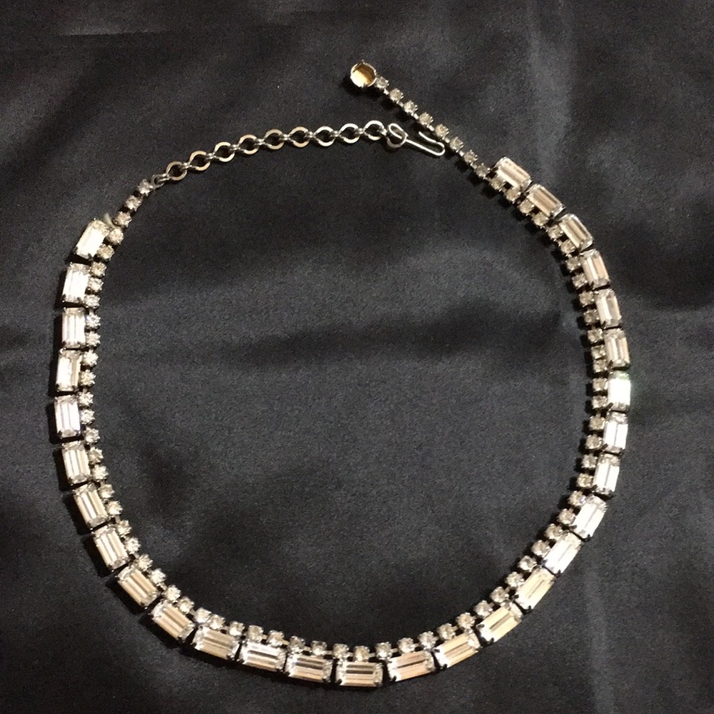 Vintage Emerald Cut Rhinestone Choker